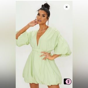 ❌SOLD❌ Pistachio Puff Sleeve Green Shift Dress